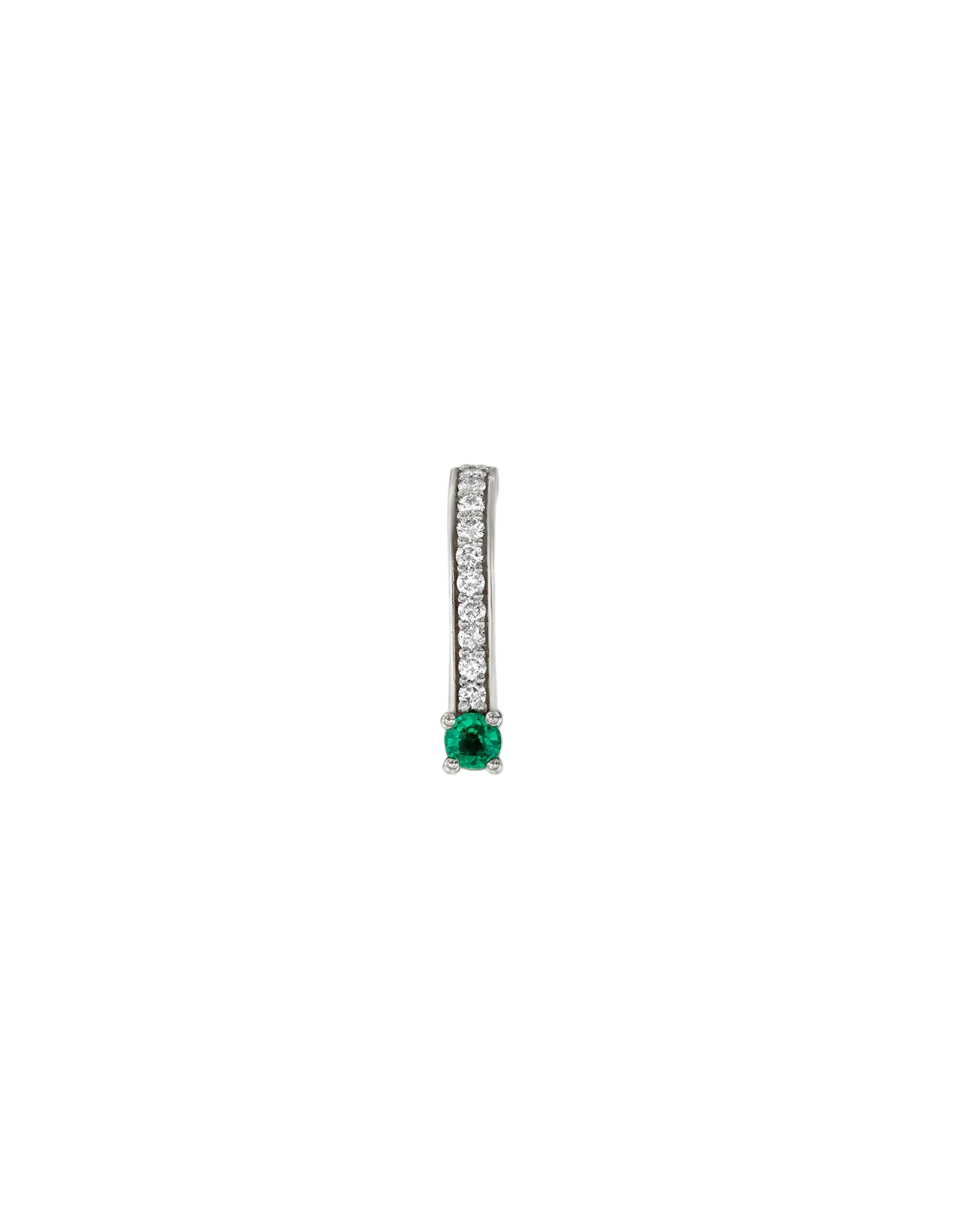 Earring 13 - Emerald & White Diamonds