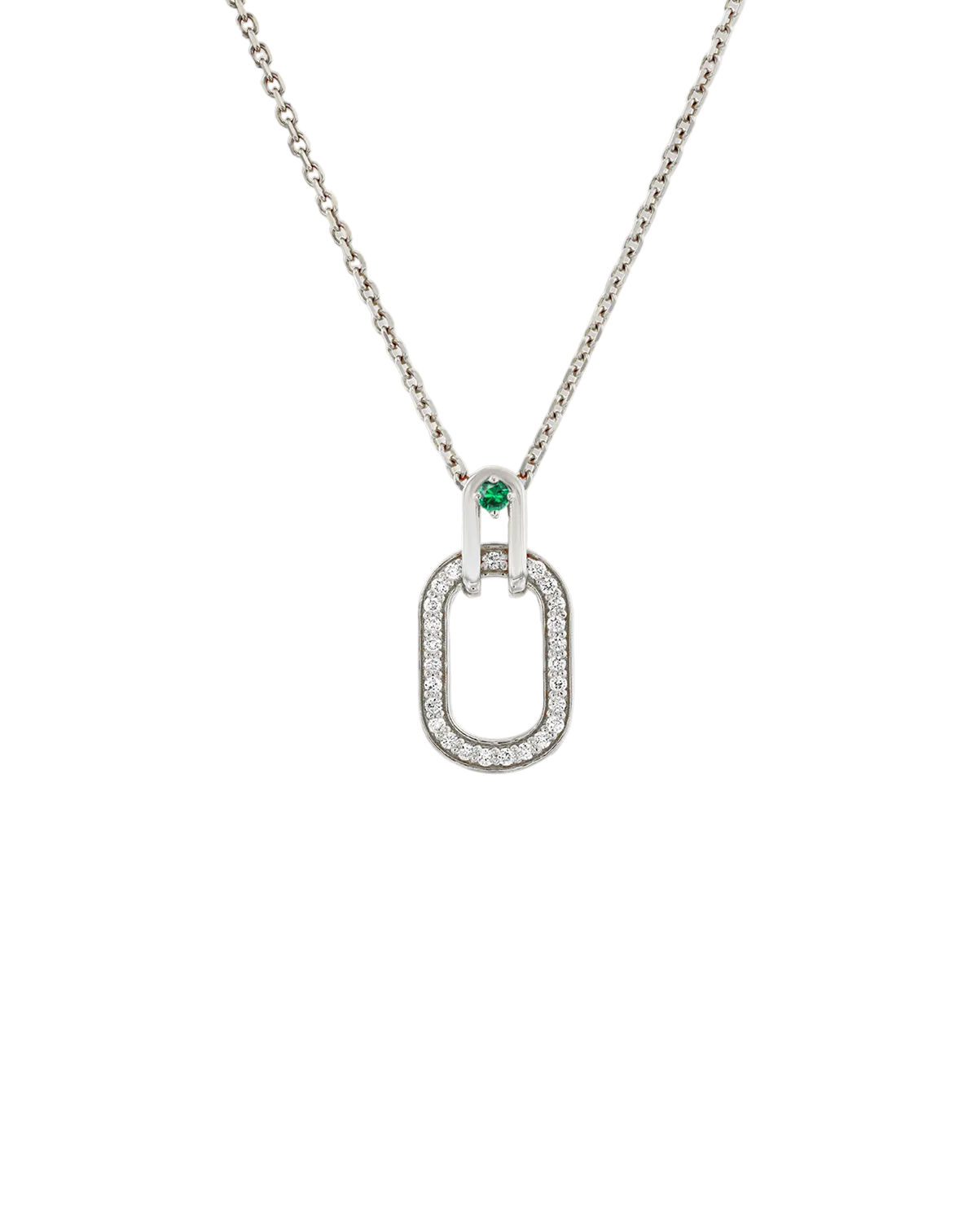 Necklace 01 - Emerald & White Diamonds