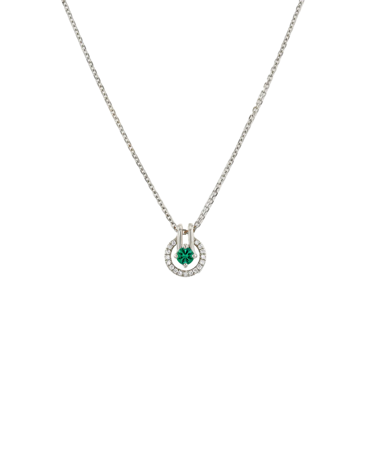 Necklace 03 - Emerald & White Diamonds