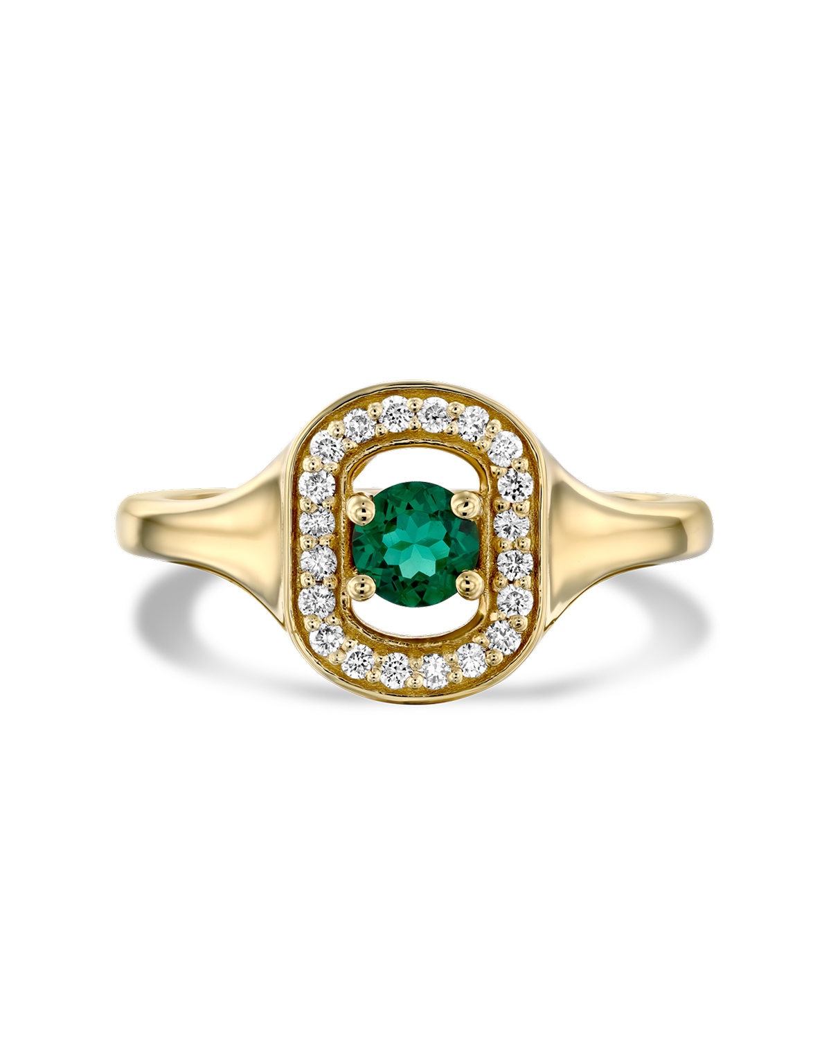 Ring 05 - Emerald & White Diamonds