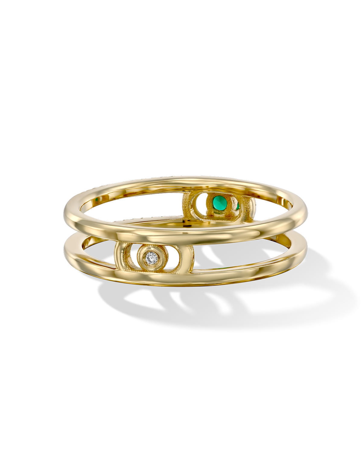 Ring 06 - Emerald & White Diamonds