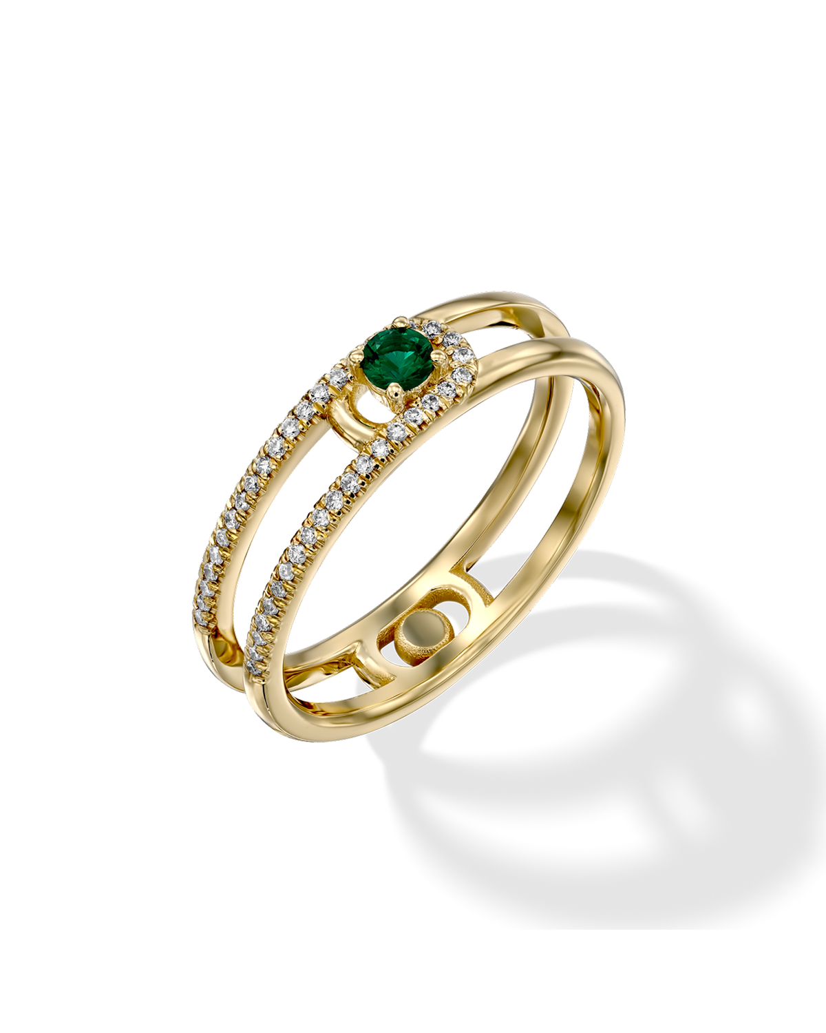 Ring 06 - Emerald & White Diamonds