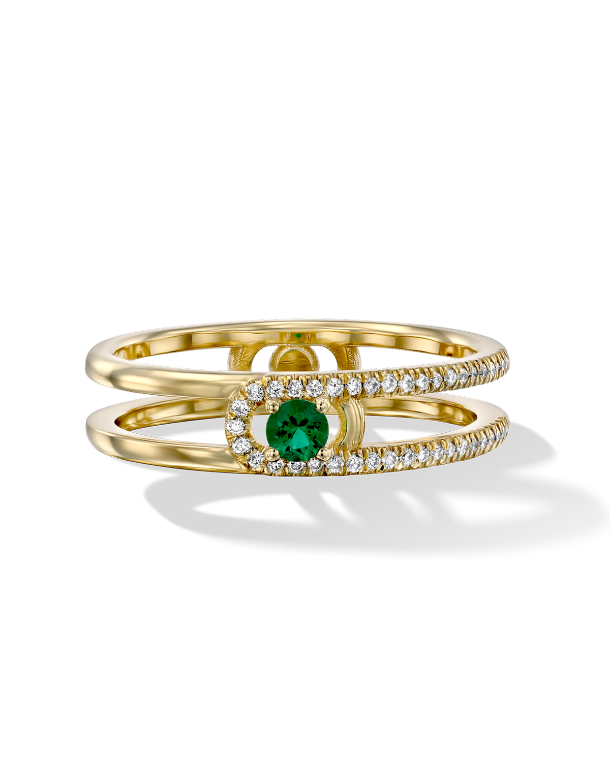 Ring 06 - Emerald & White Diamonds