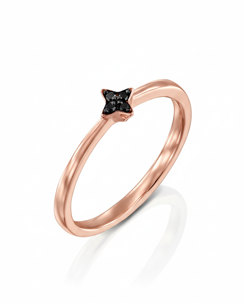Mars Ring With Black Diamonds