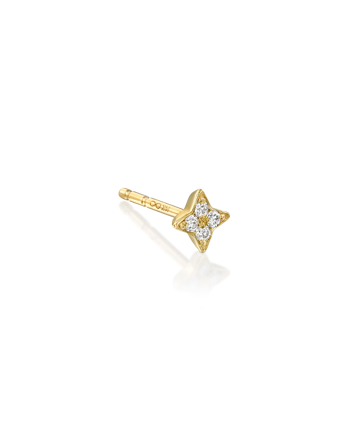 Mini Venus Gold Earring With White Diamonds