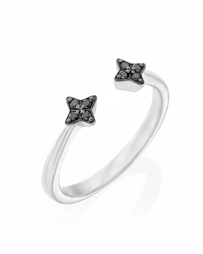 Mercury Ring with Black Diamonds blackning