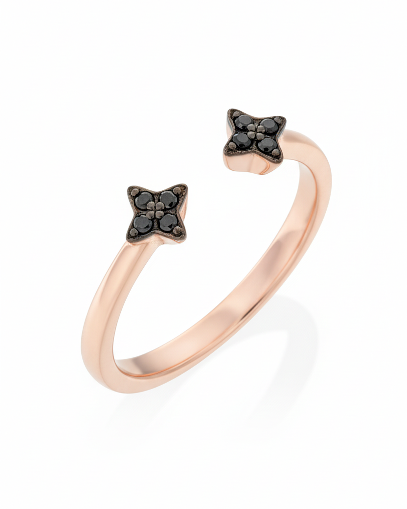 Mercury Ring with Black Diamonds blackning