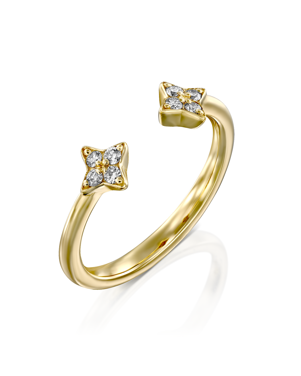 Enlarged Mercury Open Ring - White Diamond