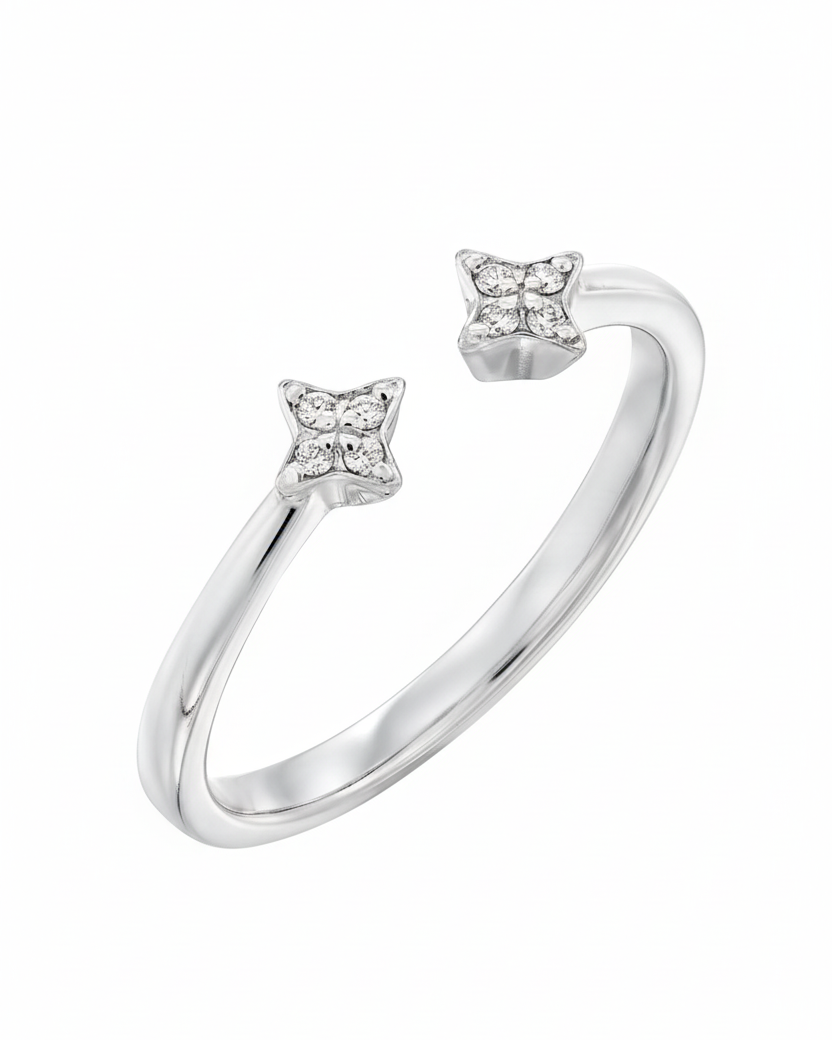 Mercury Ring With White Diamonds