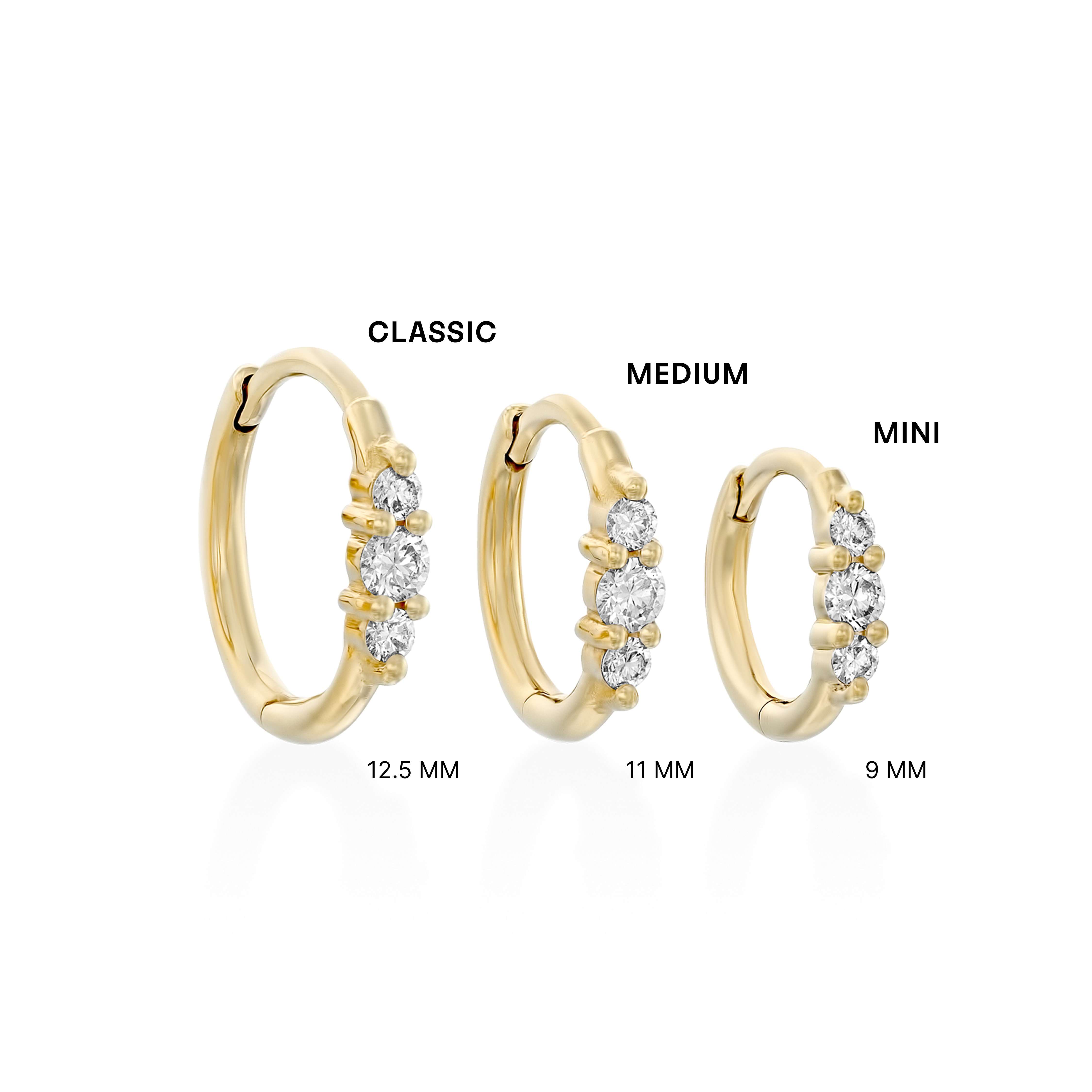 Audrey Mini Hoop Earrings with White Diamonds