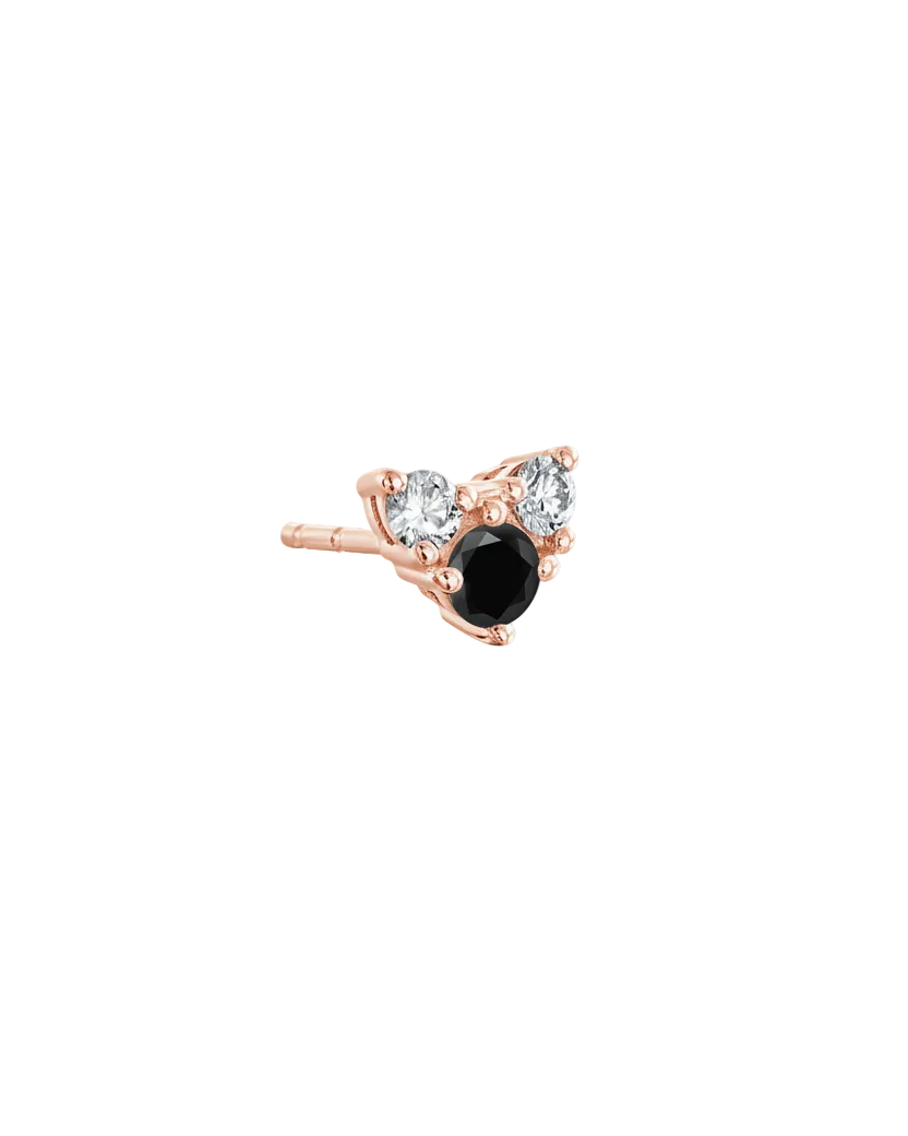 Tatiana Gold Earring Black Diamonds