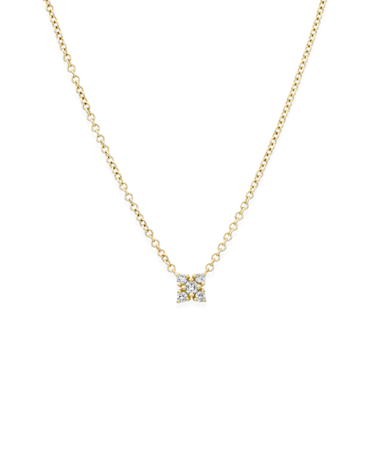 Mini Valentina Gold Necklace White Diamonds