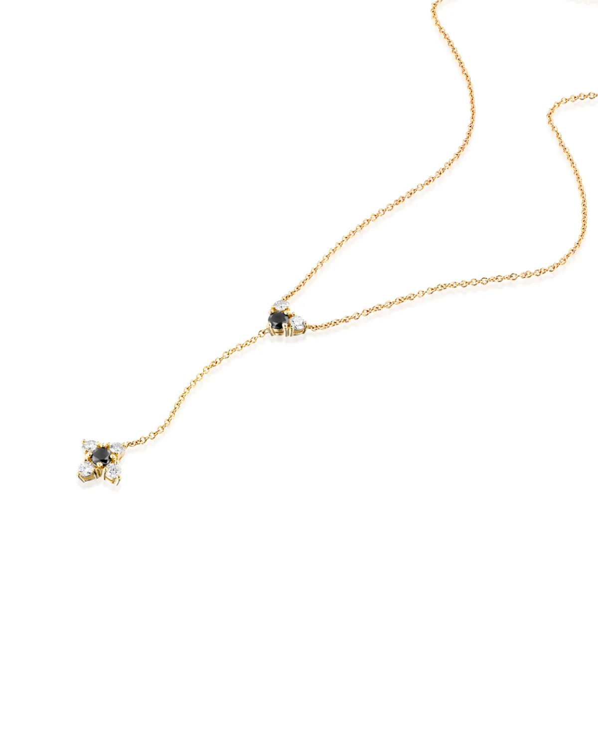 Alexandra Gold Necklace Black & White Diamonds