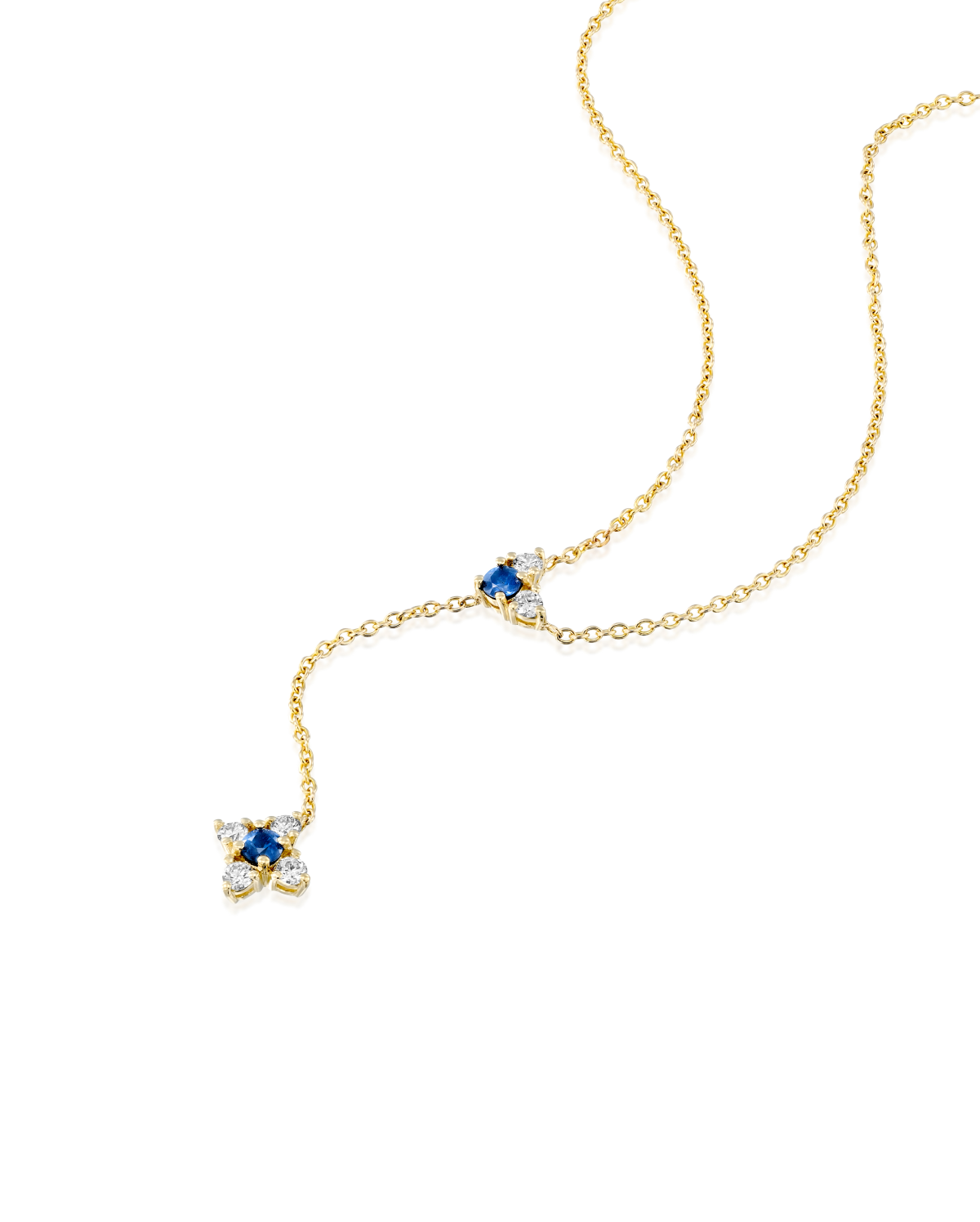 Alexandra Gold Necklace Sapphire & White Diamonds