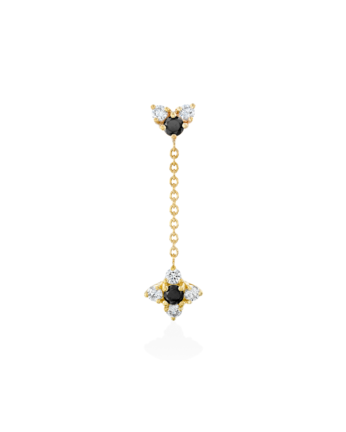 Alexandra Gold Earring Black & White Diamonds