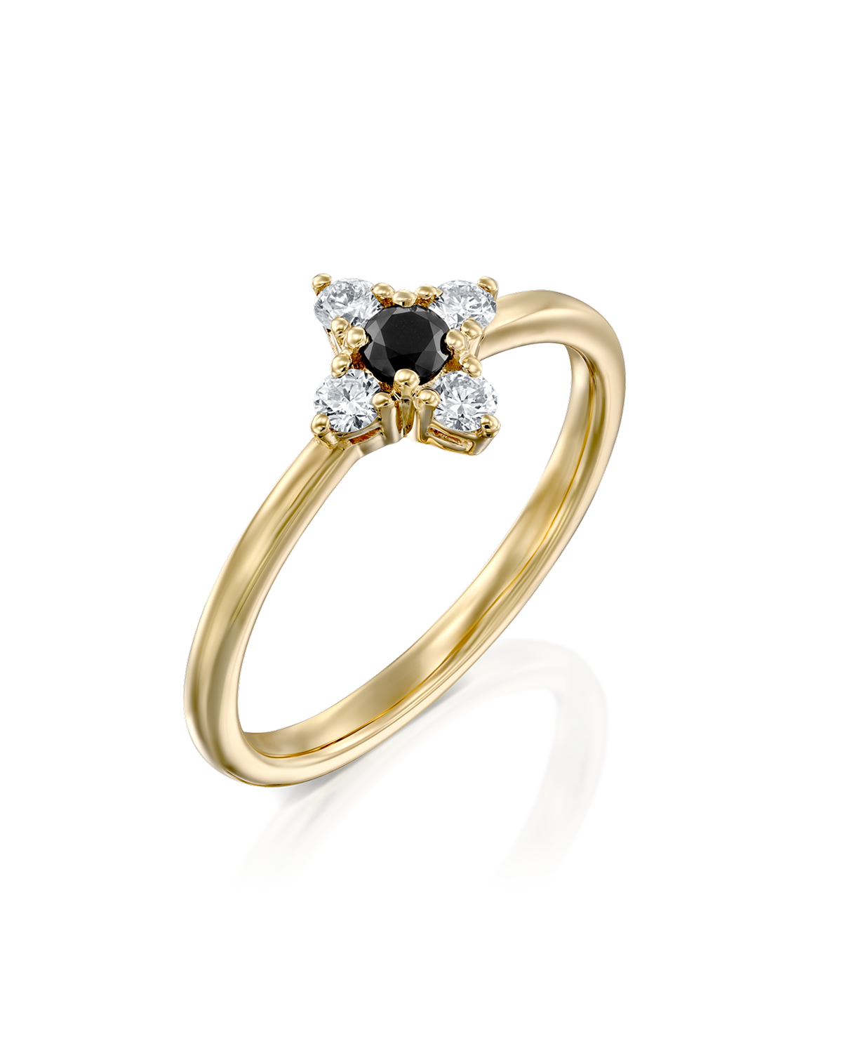 Eliana Gold Ring with Black & White Diamonds