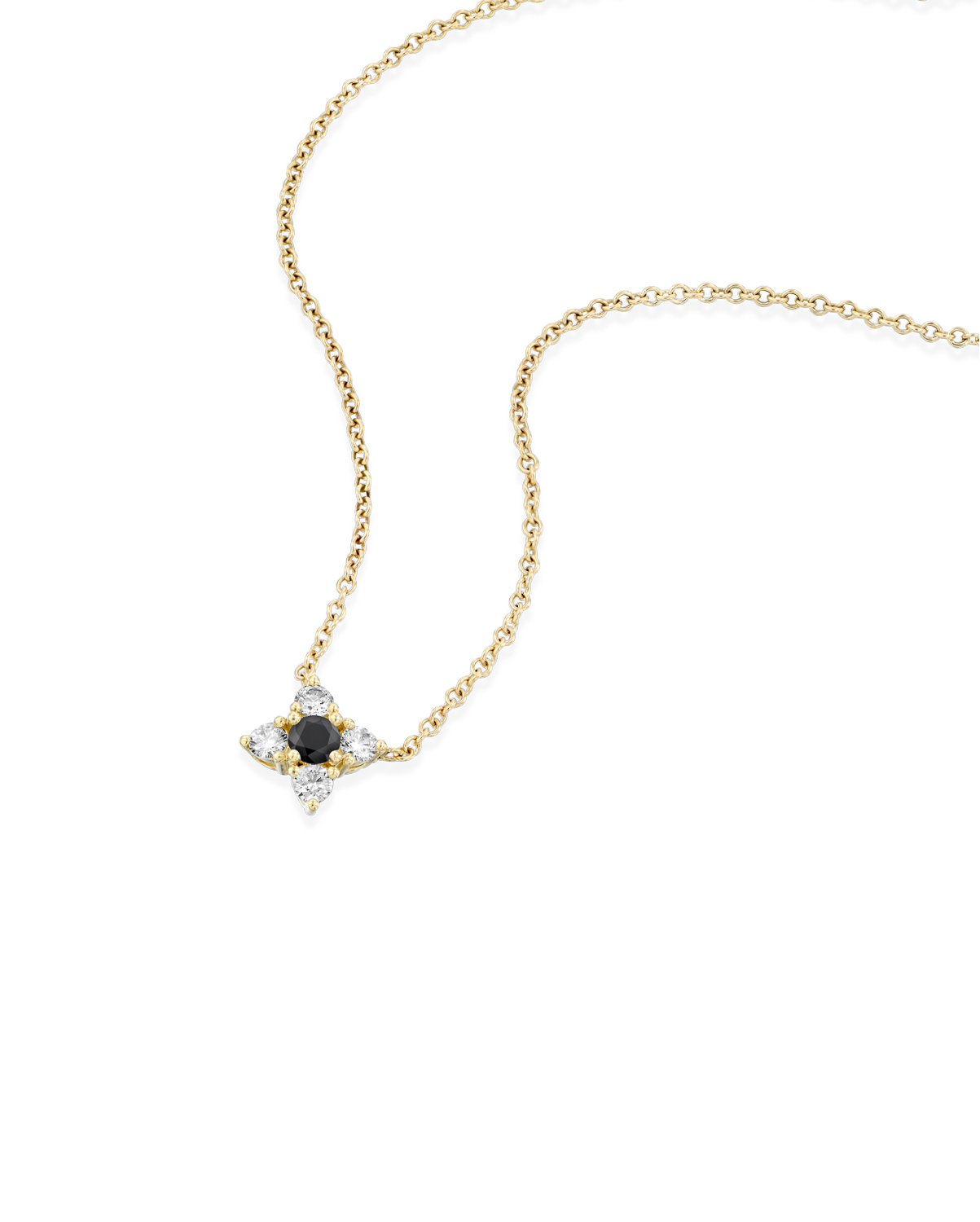Valentina Gold Necklace Black & White Diamonds
