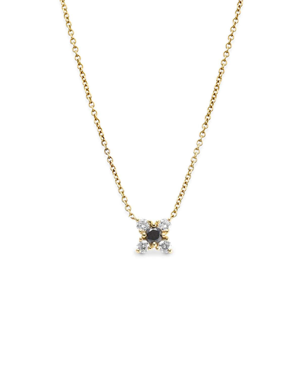Valentina Gold Necklace Black & White Diamonds