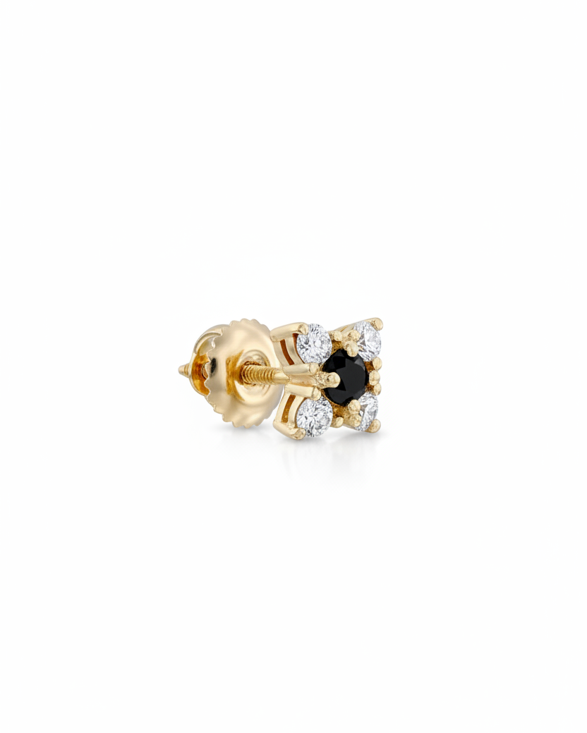 Eliana Gold Earring Black & White Diamonds