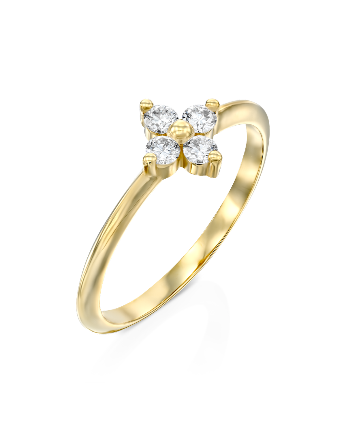 Large Beth Gold Ring With White Diamonds