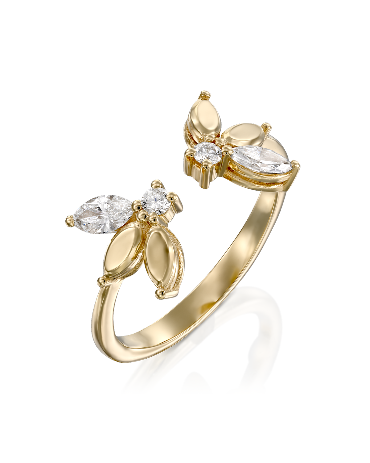 Enlarged Jeanne Bécu Open Gold Ring