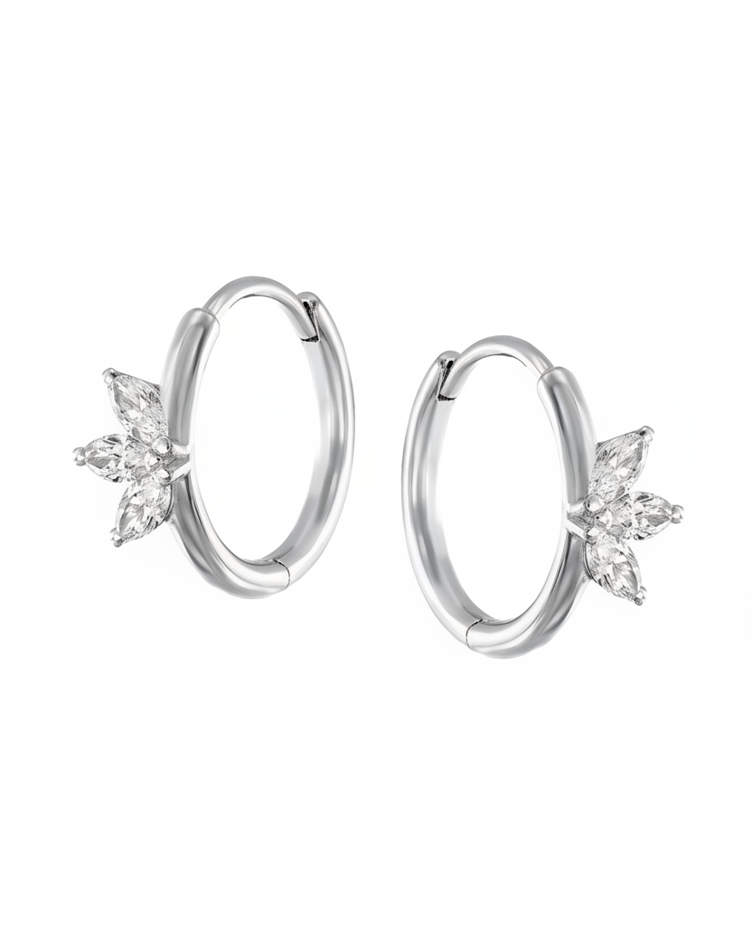 Francoise Hoop Earring White Diamonds