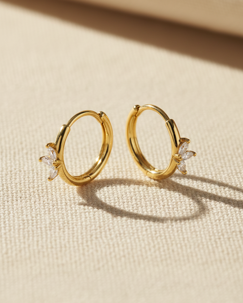 Mini Francoise Hoop Earring White Diamonds