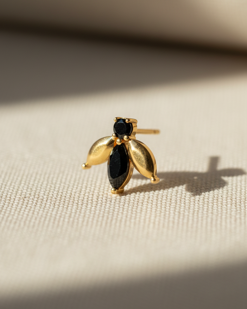 Pauline Félicité Earring With Black Diamonds