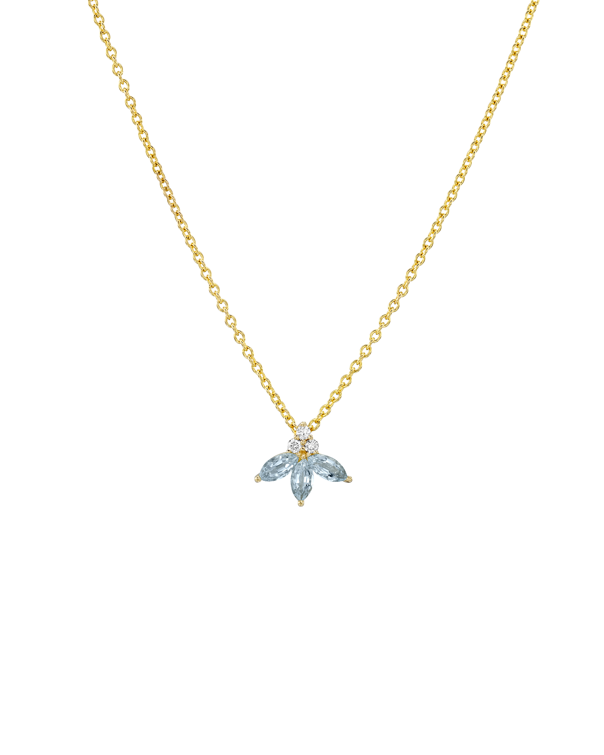Jeanne Poisson Necklace Aquamarine & Diamonds