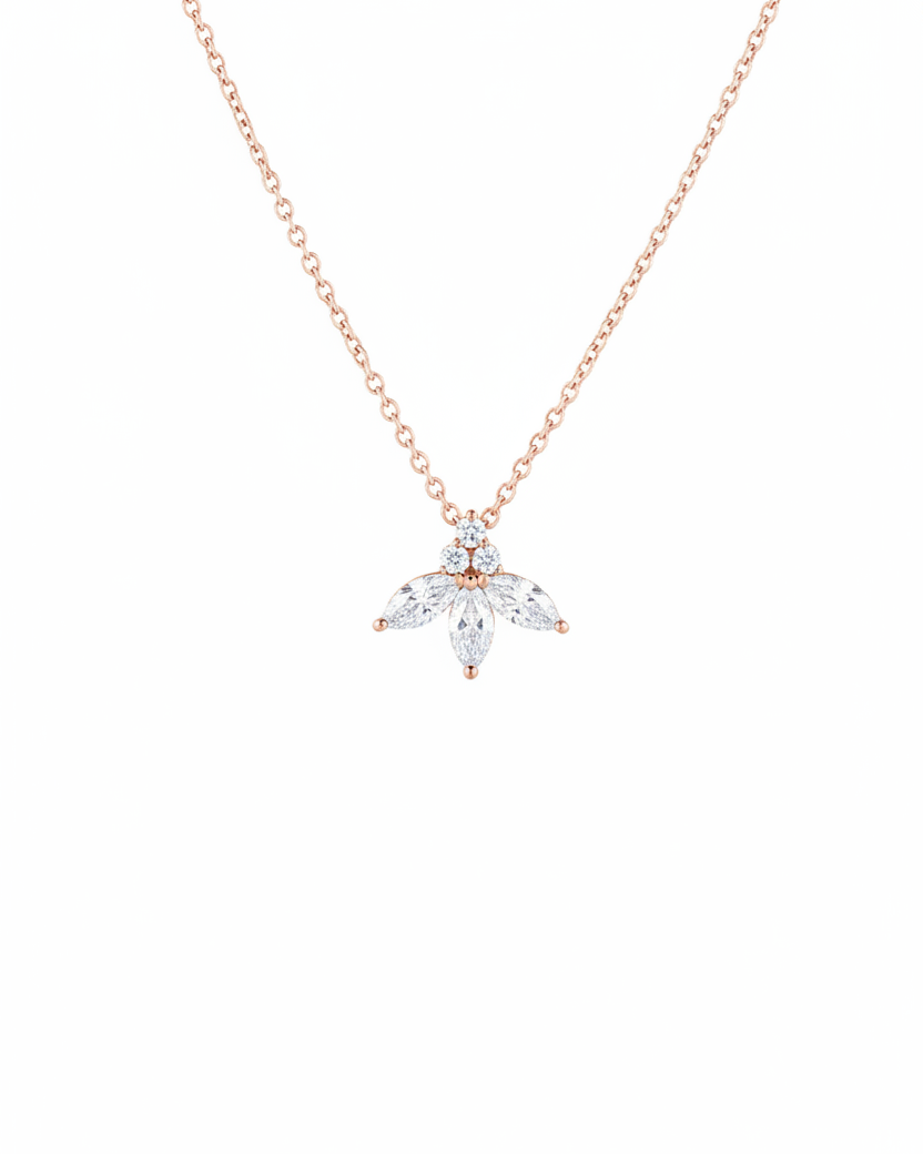 Jeanne Poisson Necklace White Diamonds