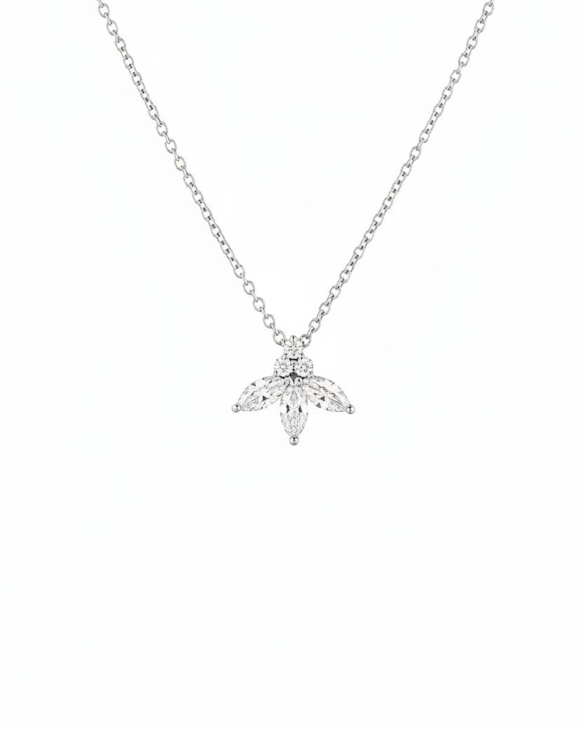 Jeanne Poisson Necklace White Diamonds