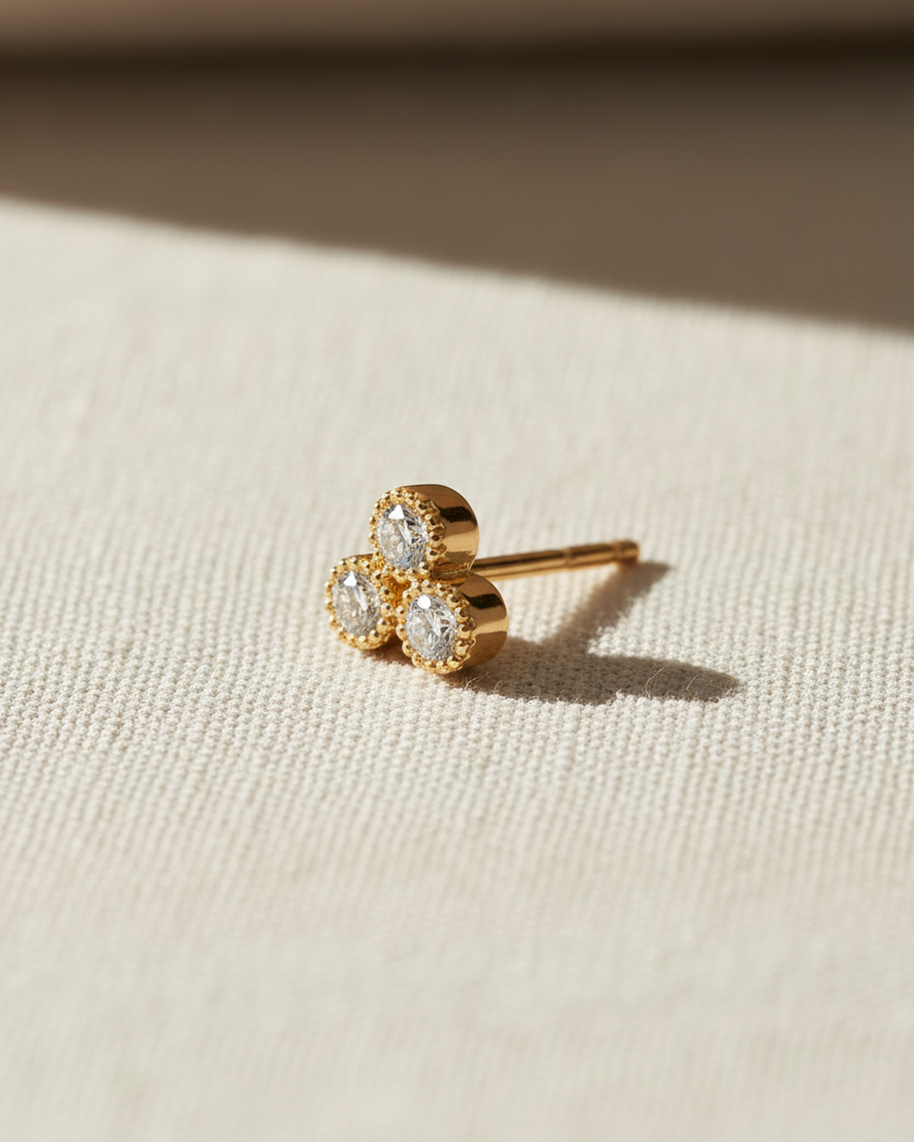 Henrietta Gold Earring White Diamonds