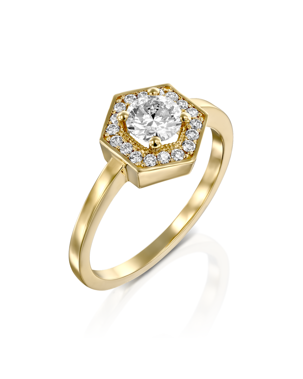 Amy Gold Ring White 5mm Diamond