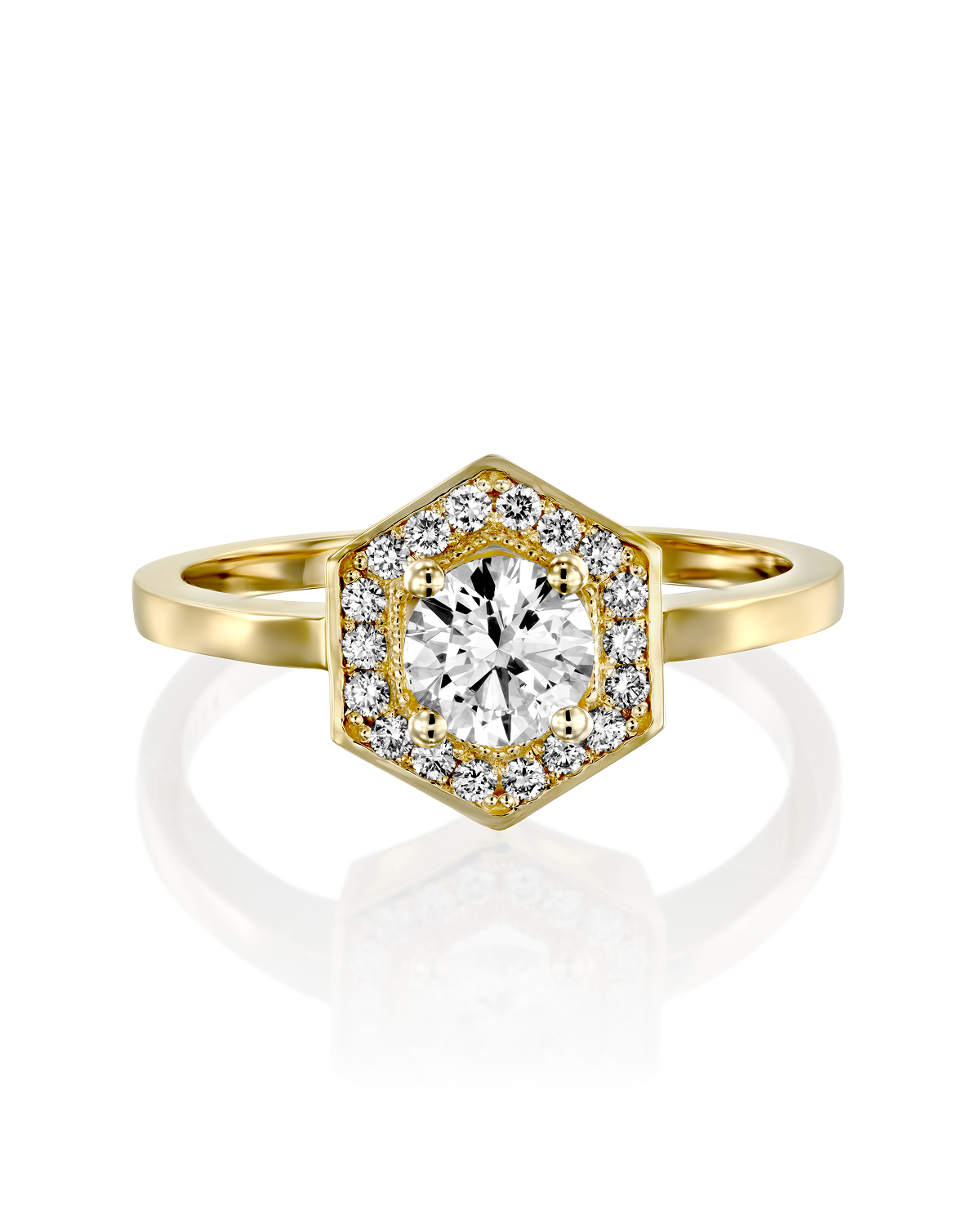 Amy Gold Ring White 5mm Diamond