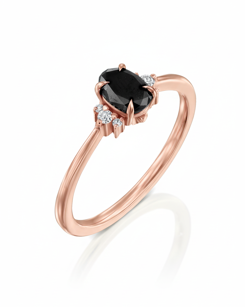 Ella Ring Black and White Diamonds