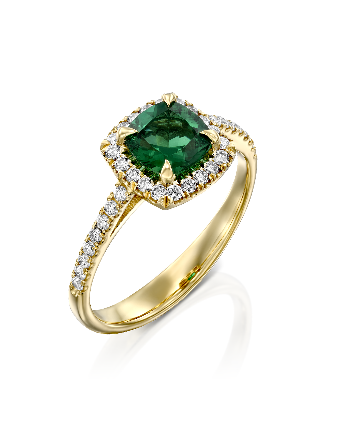 Rachel Ring With Emerald and Diamonds