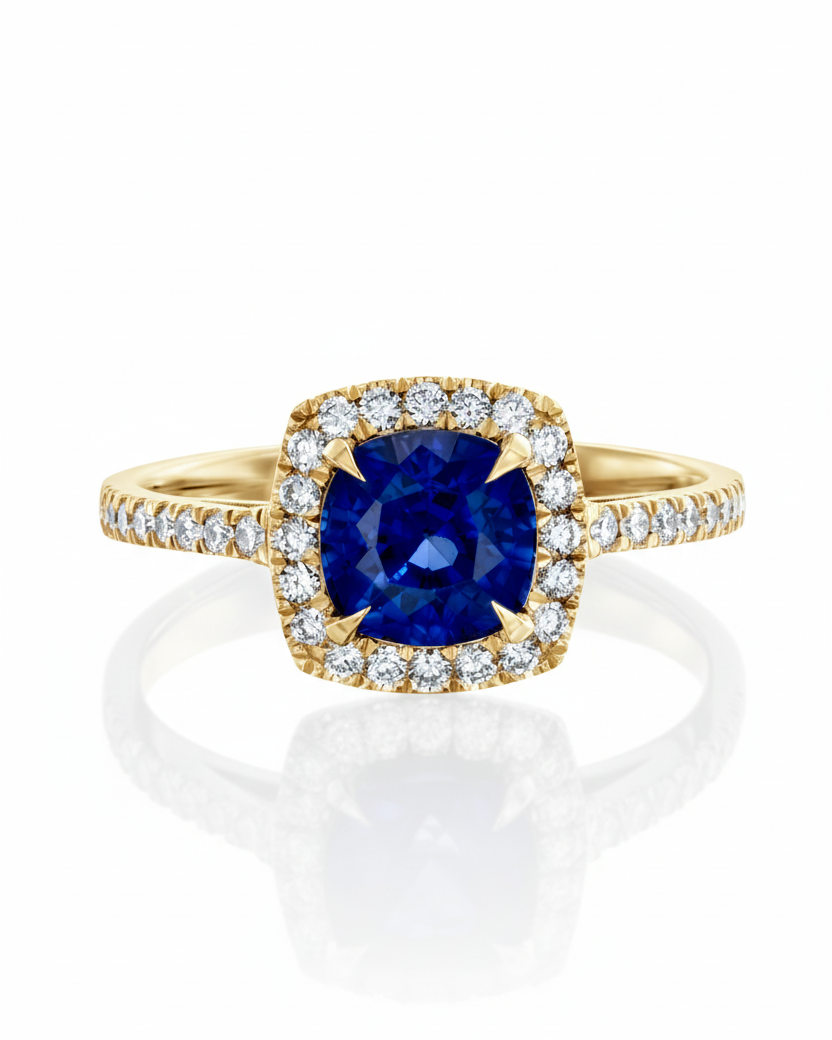 Rachel Ring With Sapphire and Diamonds