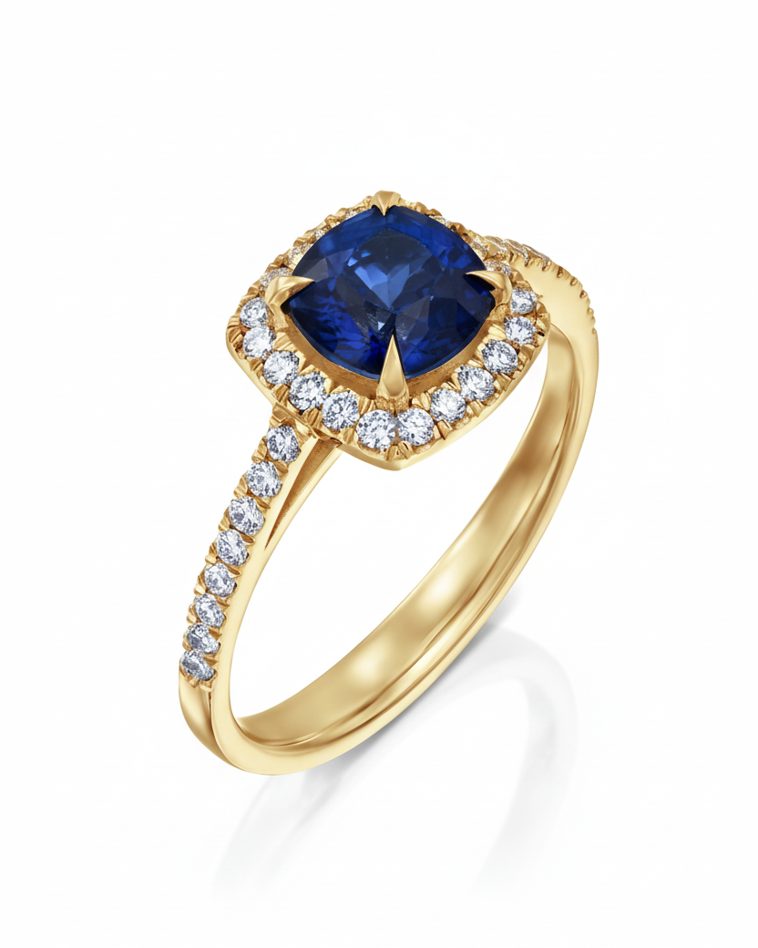 Rachel Ring With Sapphire and Diamonds