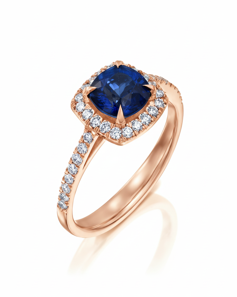 Rachel Ring With Sapphire and Diamonds