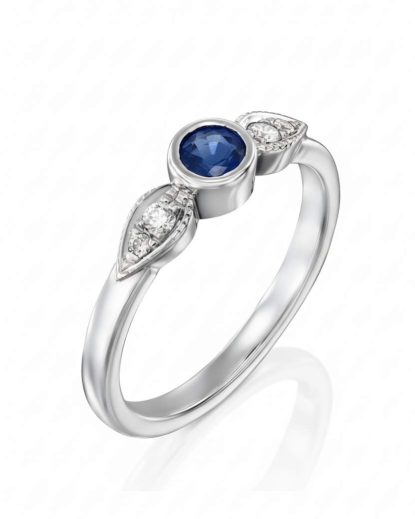 Heleni Ring Sapphire & Diamonds