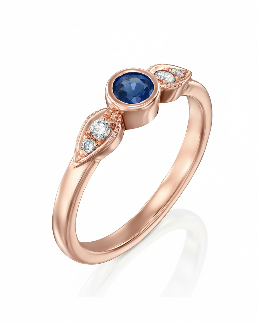 Heleni Ring Sapphire & Diamonds