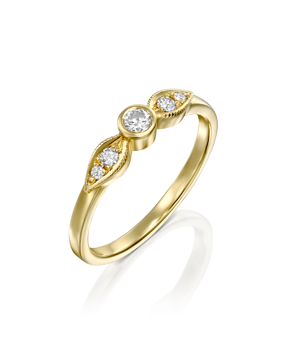 Heleni Gold Ring White 3mm Diamond
