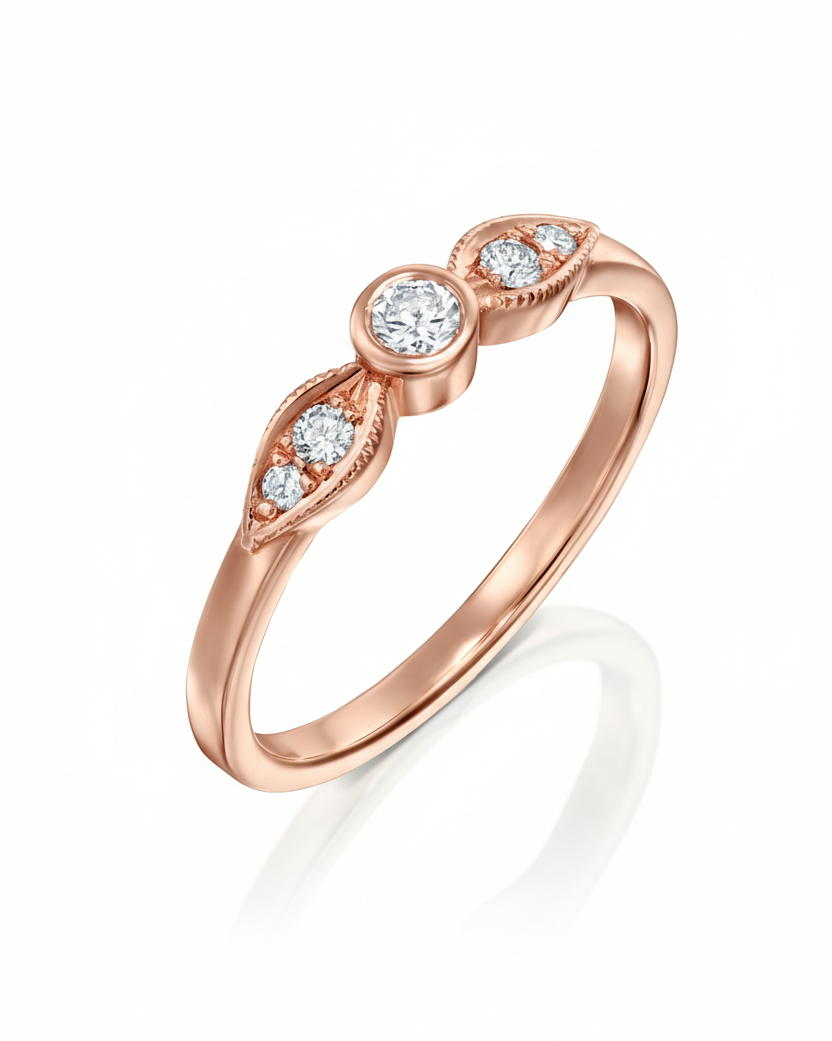 Heleni Gold Ring White 3mm Diamond