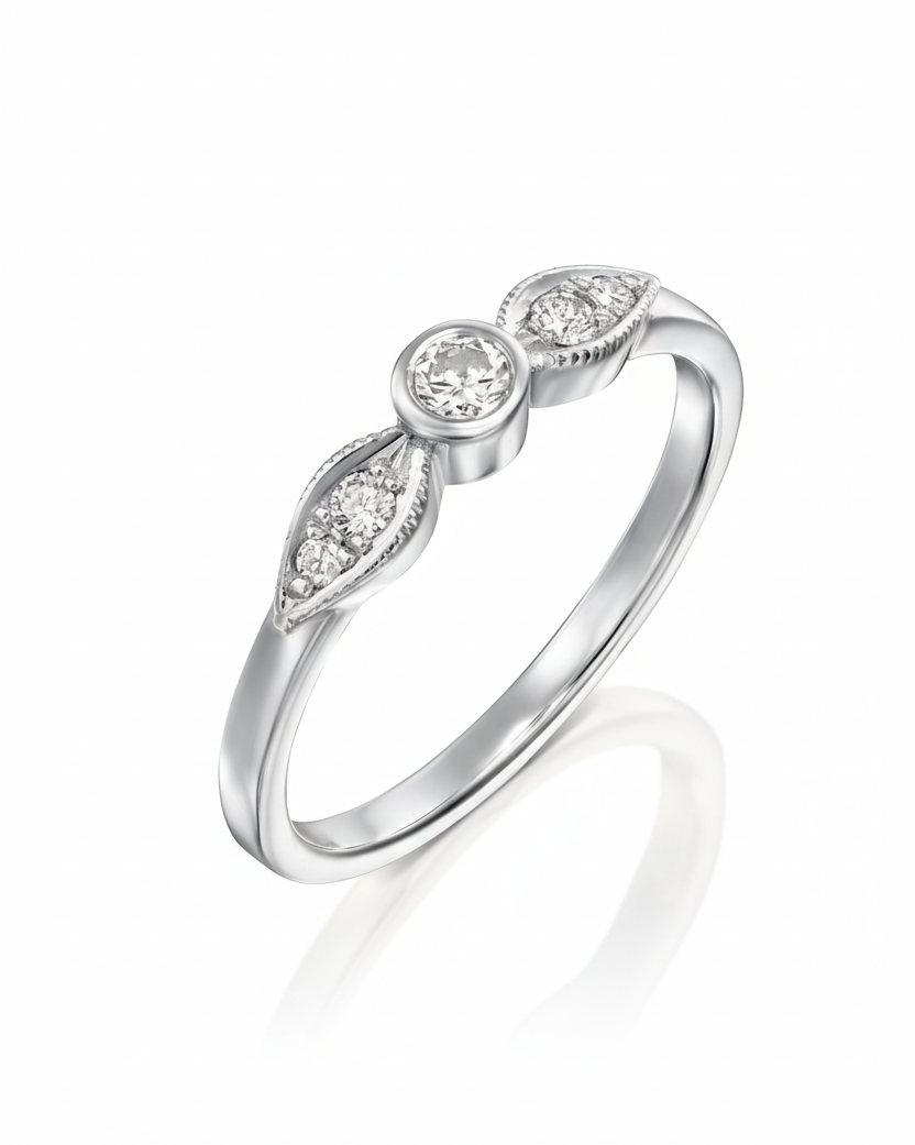 Heleni Gold Ring White 3mm Diamond