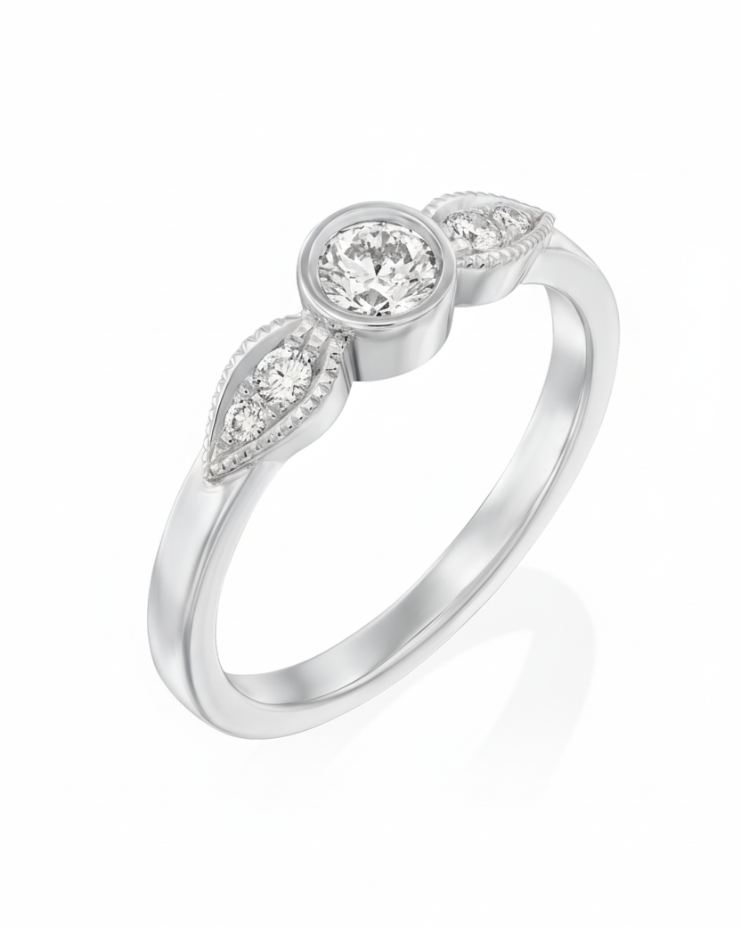 Heleni Gold Ring 4mm White Diamond