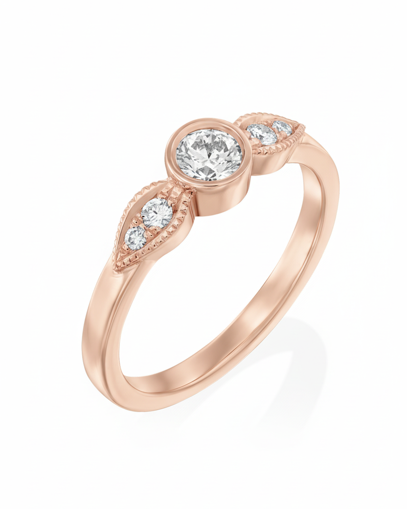 Heleni Gold Ring 4mm White Diamond