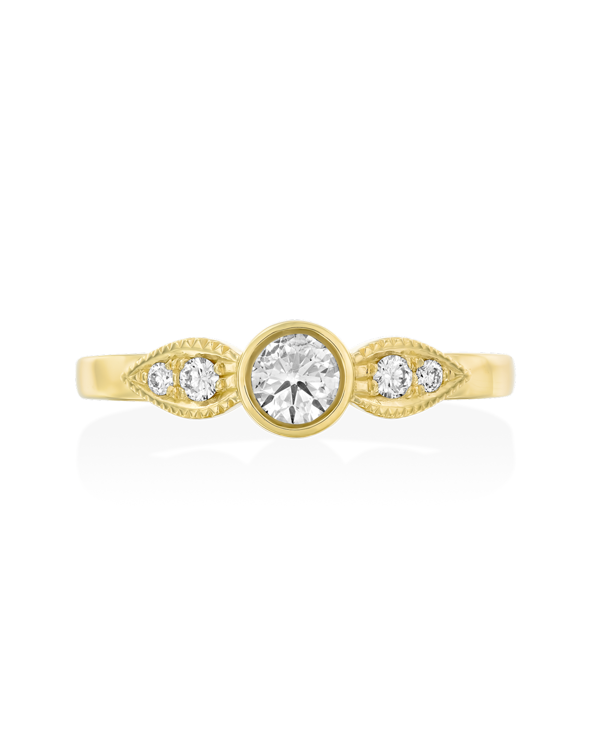 Heleni Gold Ring 4mm White Diamond