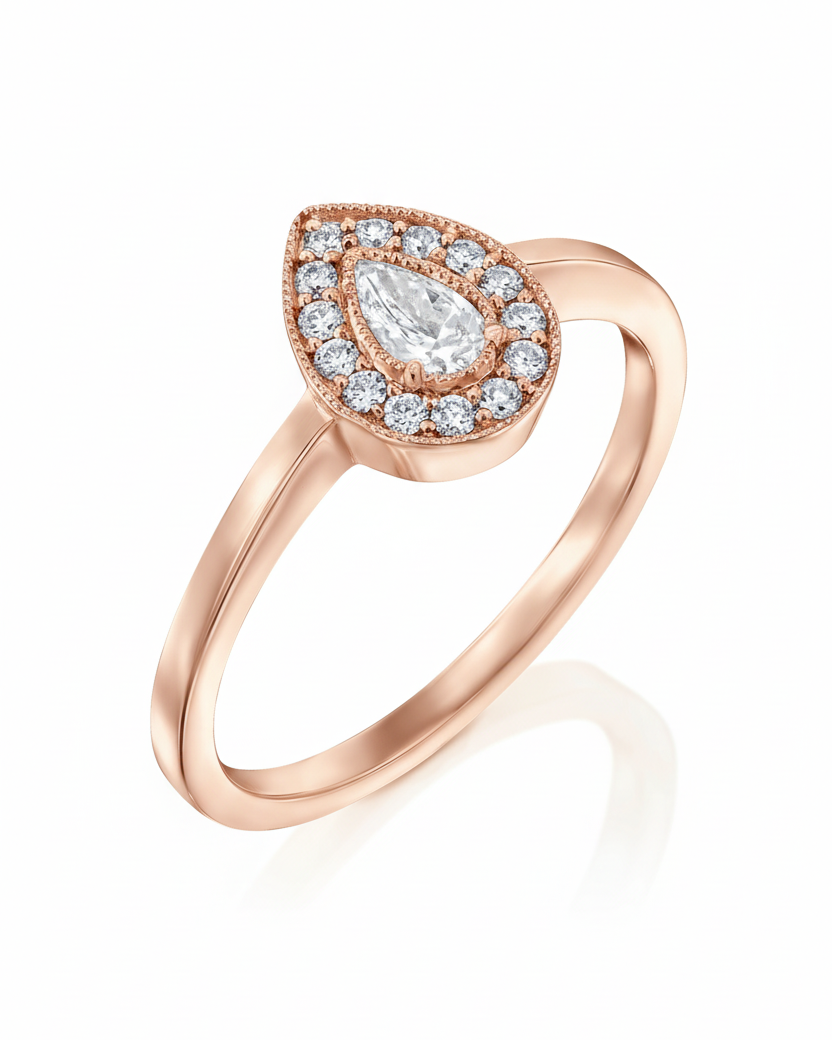 Luna Gold Ring White Diamond