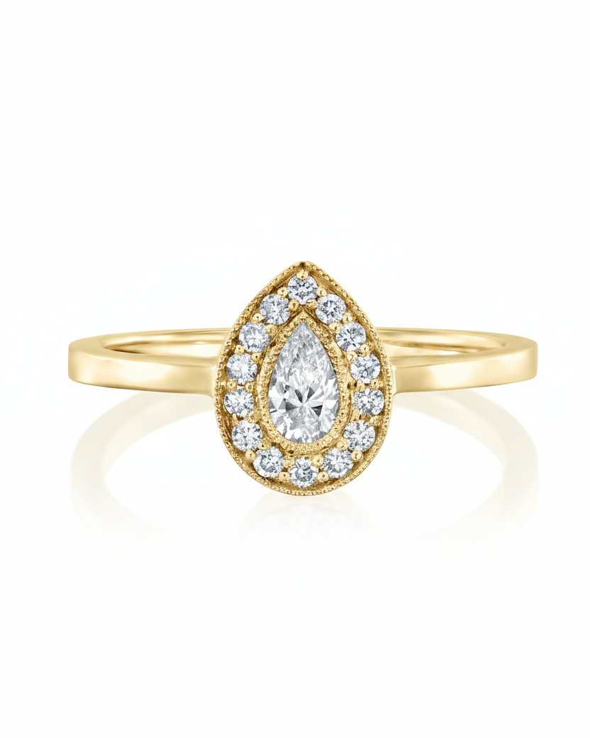 Luna Gold Ring White Diamond