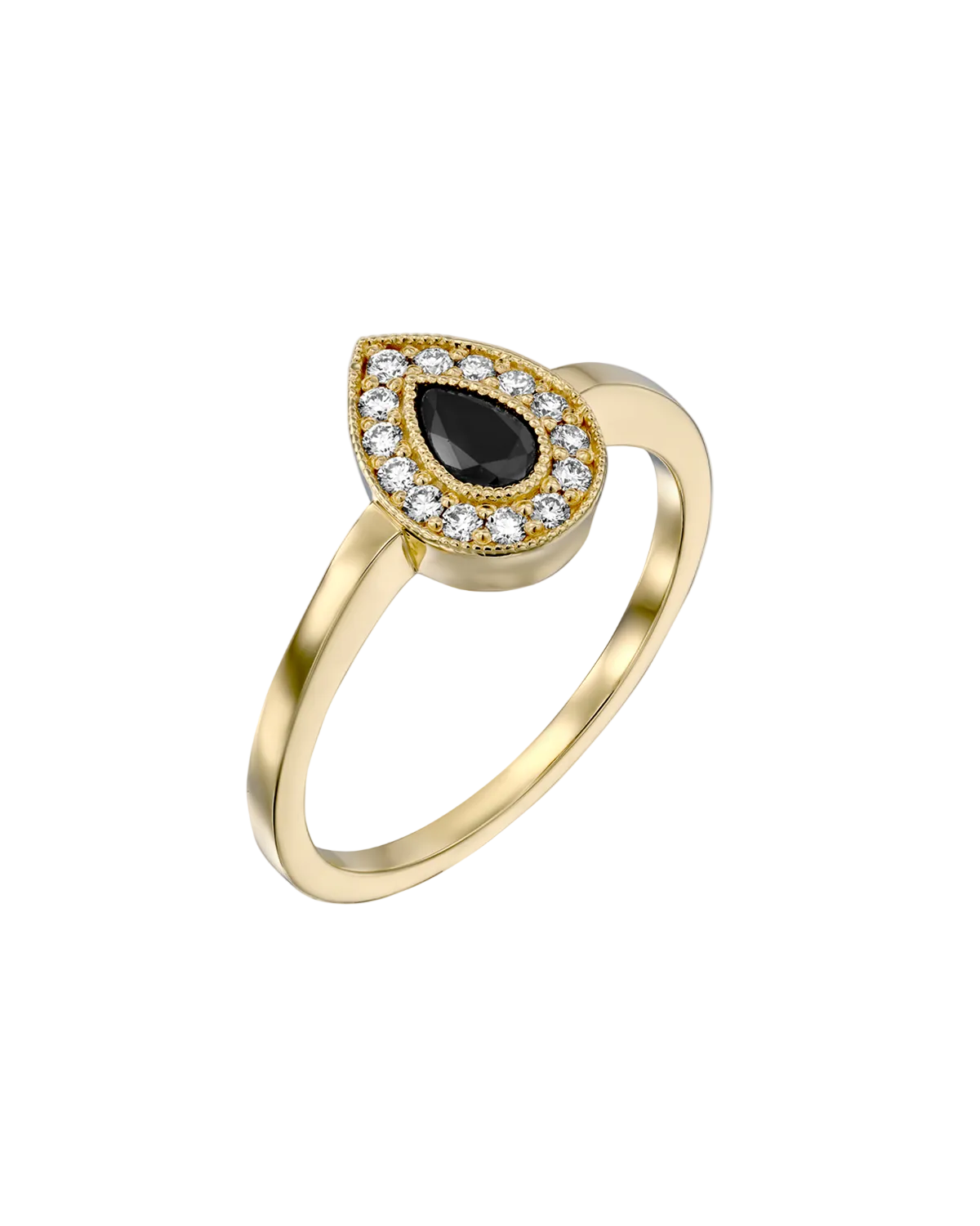 Luna Gold Ring Black Diamond